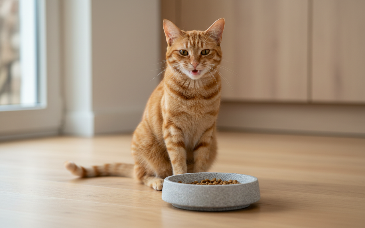 Katzennapf "Schnurrglück" - der flache Keramiknapf für Katzen