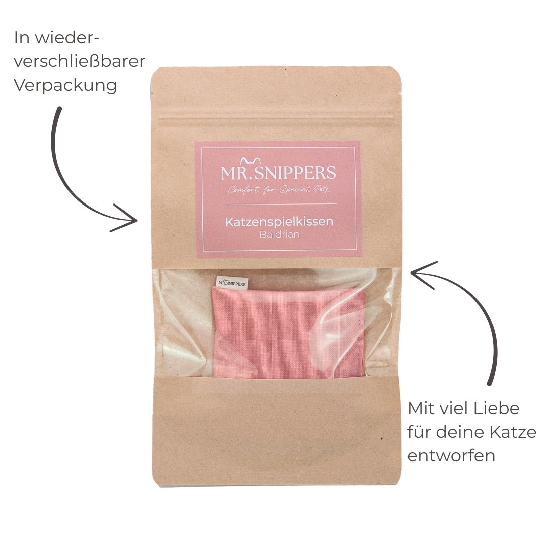 Katzenspielkissen Quadrat mit Baldrian - Mr. Snippers